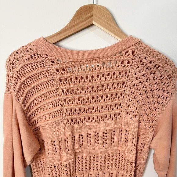 Free People Movement Coral Spice Open Knit Keenan Sweater Size XS - Picture 6 of 6
